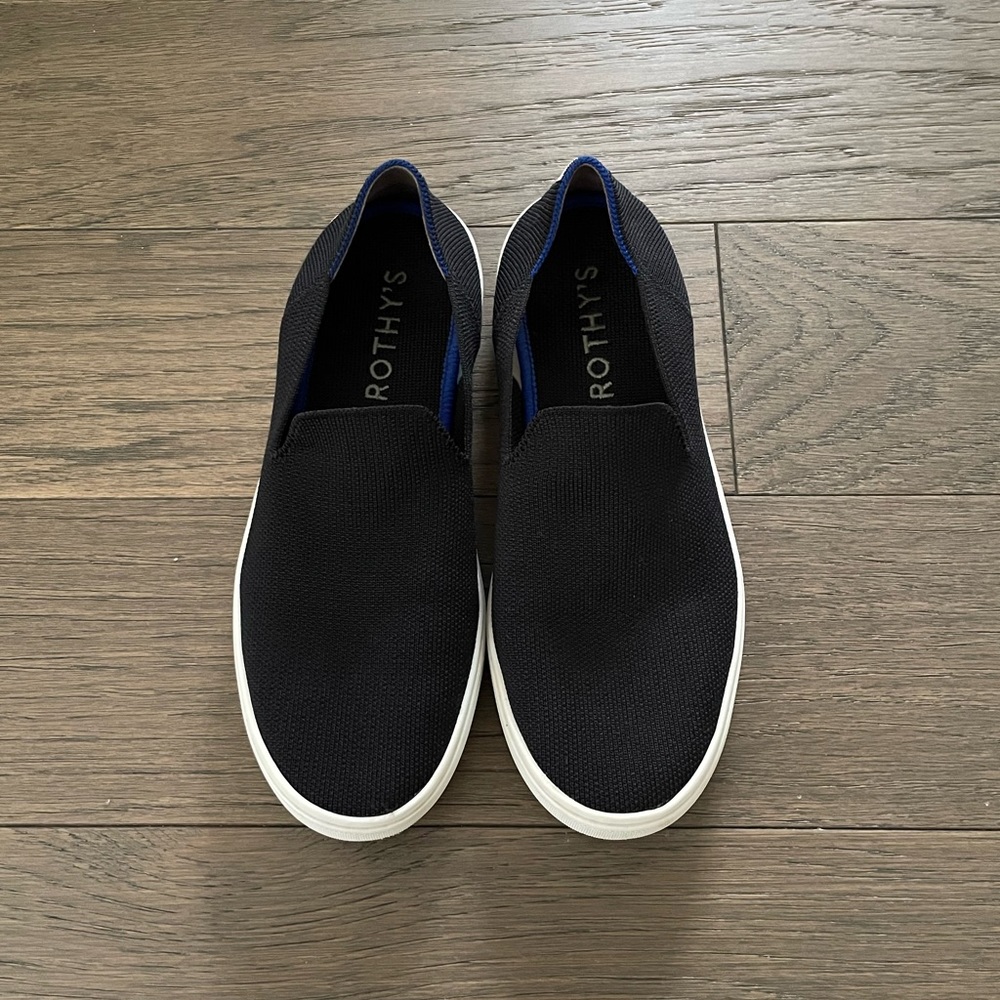Rothy’s Black Slide On Sneaker Size 7.5
